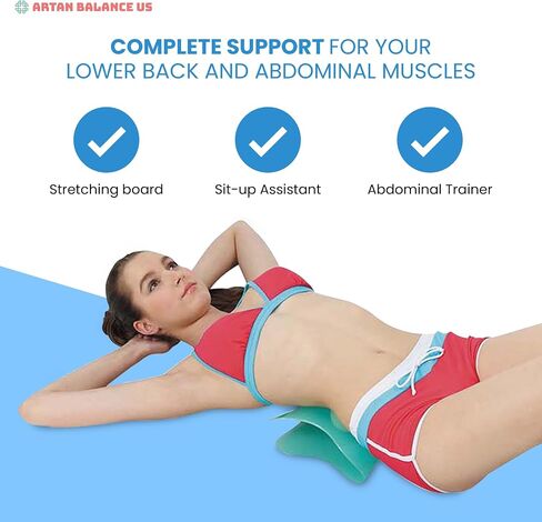 3 in 1 Back Stretcher, Ab Mat for Sit Up with Massage Ball – Ideal Solution for Fitness, Pain Relief, and Comfort – Rocking a Baby and Working - Lightweight and Portable - Blue in Saudi Arabia