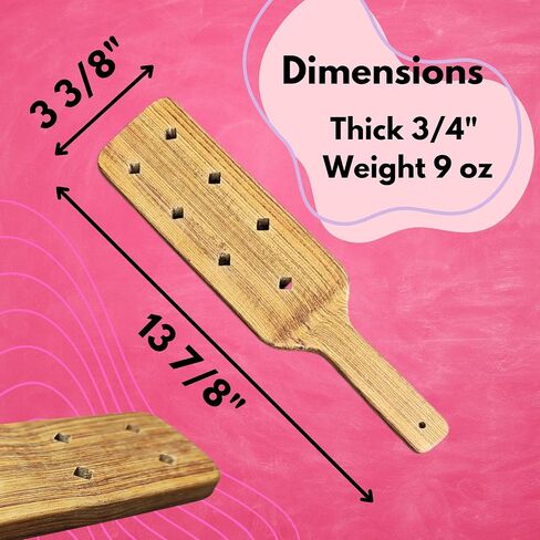 Wooden Paddle with Airflow Holes 13.7 inch - Solid Durable Teak Wood Paddle with Smooth Surface - Sorority Paddle Gift for Her and Him in Saudi Arabia