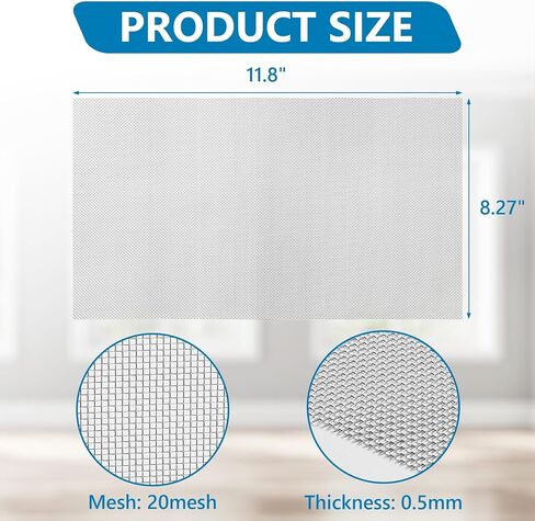 6 عبوات من شبكة أسلاك الفولاذ المقاوم للصدأ، 11.8 بوصة × 8.3 بوصة (300 مم × 210 مم) شاشة شبكية سلكية، مقاومة للحرارة وسهلة القطع شبكة سلكية منسوجة من الفولاذ المقاوم للصدأ لشبكة تنفيس نافذة الشاشة in Kuwait