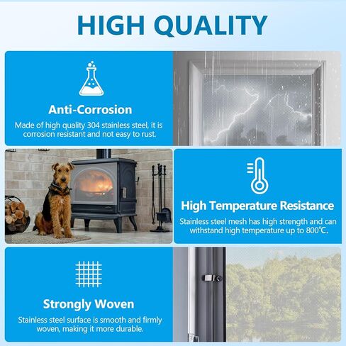 6 عبوات من شبكة أسلاك الفولاذ المقاوم للصدأ، 11.8 بوصة × 8.3 بوصة (300 مم × 210 مم) شاشة شبكية سلكية، مقاومة للحرارة وسهلة القطع شبكة سلكية منسوجة من الفولاذ المقاوم للصدأ لشبكة تنفيس نافذة الشاشة in Kuwait