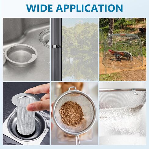 6 عبوات من شبكة أسلاك الفولاذ المقاوم للصدأ، 11.8 بوصة × 8.3 بوصة (300 مم × 210 مم) شاشة شبكية سلكية، مقاومة للحرارة وسهلة القطع شبكة سلكية منسوجة من الفولاذ المقاوم للصدأ لشبكة تنفيس نافذة الشاشة in Kuwait