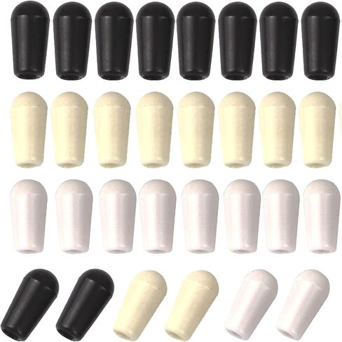 30Pack Yootones Plastic Guitar Toggle Switch Tip Caps Knobs Compatible with Les Paul Electric Guitar Fender Strat Stratocaster SG Pickup Selector Switches (Black/White/Beige) in Saudi Arabia