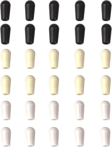 30Pack Yootones Plastic Guitar Toggle Switch Tip Caps Knobs Compatible with Les Paul Electric Guitar Fender Strat Stratocaster SG Pickup Selector Switches (Black/White/Beige) in Saudi Arabia