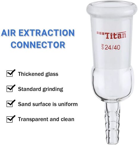 Glass Straight Inlet Adapter with 24/40 Female Joint & 10mm Hose Connection Chemistry Lab Glassware in Saudi Arabia