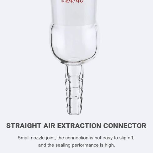 Glass Straight Inlet Adapter with 24/40 Female Joint & 10mm Hose Connection Chemistry Lab Glassware in Saudi Arabia