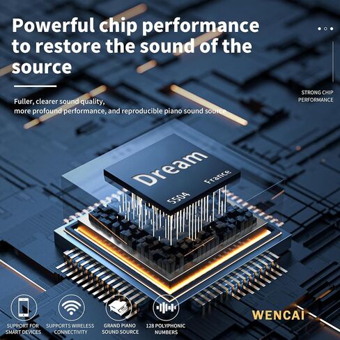 WENCAI 88 مفتاحًا للوحة مفاتيح البيانو الرقمية شبه المرجحة، بيانو كهربائي قياسي كامل الحجم 88 مفتاحًا للمبتدئين والمحترفين، بيانو كهربائي خشبي، متوسط ​​الحجم متوافق مع الدواسة (بني فرعي) in Saudi Arabia