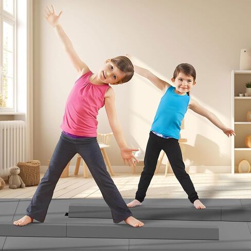 BalanceFrom Folding Balance Beam Gymnastics Floor Beam with Anti-Slip Bottom and Carrying Handles, Multiple Sizes and Colors in Kuwait