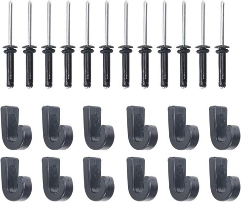 طقم سلك بنجي كاياك، 12 قطعة خطافات بنجي كاياك J مع 12 قطعة مسامير ثلاثية القبضة لملحقات لوح مجداف قوارب الكاياك in Kuwait