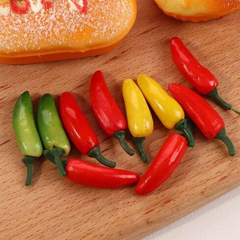 10 Pcs Green Simulation Chili,Artificial Plastic Chili Pepper Plants Plastic Fake Vegetables for Home Decoration,Artificial Plants and Flowers,Artificial Vegetables in Saudi Arabia