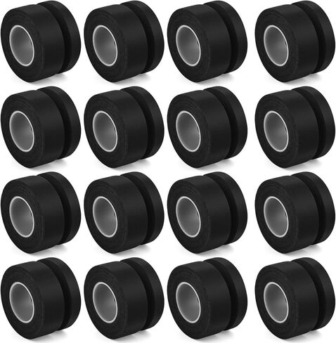 24 Rolls 30 ft Black Lacrosse Tape 1''/0.5'' Hockey Stick Tape Adhesive Shin Pad Tape Lacrosse Wraps Athletic Tape Cotton Sweat Absorbent Sports Tape for Hockey Tennis Ice Skate Training Equipment in Kuwait