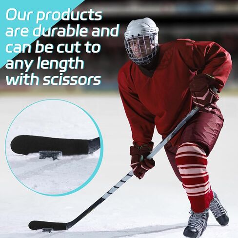 24 Rolls 30 ft Black Lacrosse Tape 1''/0.5'' Hockey Stick Tape Adhesive Shin Pad Tape Lacrosse Wraps Athletic Tape Cotton Sweat Absorbent Sports Tape for Hockey Tennis Ice Skate Training Equipment in Kuwait