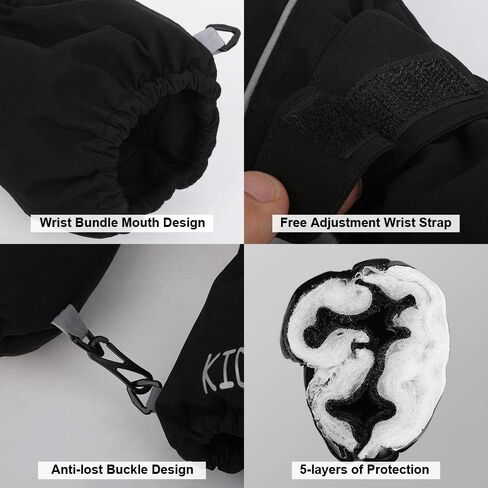 قفازات تزلج للأطفال، قفازات شتوية دافئة مقاومة للرياح للثلوج للفتيات والأولاد، قفازات للطقس البارد للأطفال من سن 3 إلى 13 عامًا، التزلج على الجليد، ركوب الدراجات، الجري والأنشطة الخارجية in Kuwait