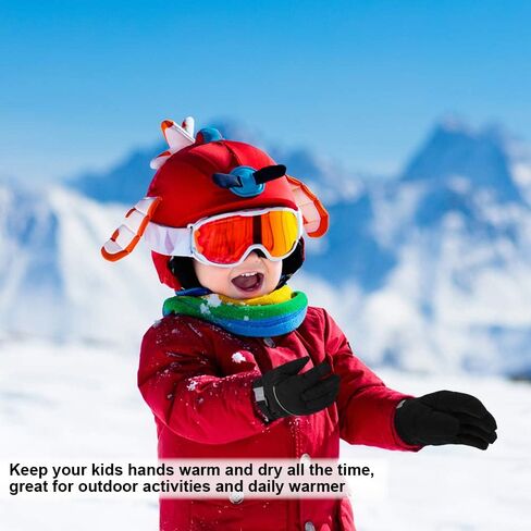 قفازات تزلج للأطفال، قفازات شتوية دافئة مقاومة للرياح للثلوج للفتيات والأولاد، قفازات للطقس البارد للأطفال من سن 3 إلى 13 عامًا، التزلج على الجليد، ركوب الدراجات، الجري والأنشطة الخارجية in Kuwait