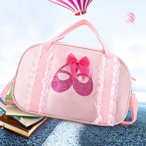 Dance Bag,Cute Ballet Dance Storage Package,High Capacity Tutu Dress Cross -body Bag,Fitness Luggage Package Suitable for All Women Little Ballerina (Pink) in Kuwait