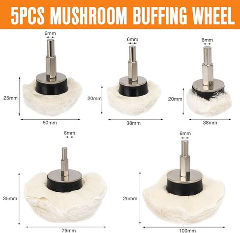 11 قطعة عجلة تلميع للمثقاب، مجموعة عجلات تلميع وسادة تلميع مع أعمدة سداسية 0.25 بوصة - أداة تلميع على شكل عجلة لمجموعة تلميع عجلات الألومنيوم المعدنية والكروم in Kuwait