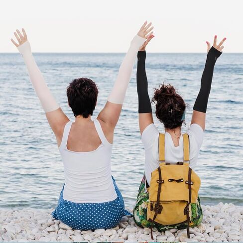 4 أزواج من أكمام الذراع المبردة للحماية من أشعة الشمس فوق البنفسجية، أكمام ضغط رياضية قابلة للتنفس مع فتحات إبهام للرجال والنساء والبستنة في الهواء الطلق والتدريبات الرياضية والكرة الطائرة in Saudi Arabia
