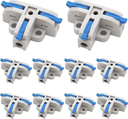 10 قطعة موصلات الأسلاك T نوع رافعة موصلات المكسرات المدمجة مضمنة بعقب محطة كتلة موصلات T3-BU-10PCS in Kuwait