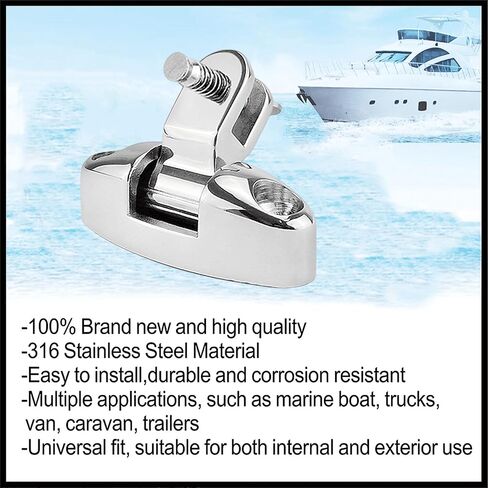 Pair of Marine Swivel Deck Hinges with Rubber Pad, 316 Stainless Steel Bimini Top Fitting for Fishing Boat Canoe Accessories W/Quick Release Pin in Saudi Arabia