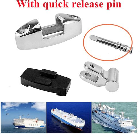 Pair of Marine Swivel Deck Hinges with Rubber Pad, 316 Stainless Steel Bimini Top Fitting for Fishing Boat Canoe Accessories W/Quick Release Pin in Saudi Arabia