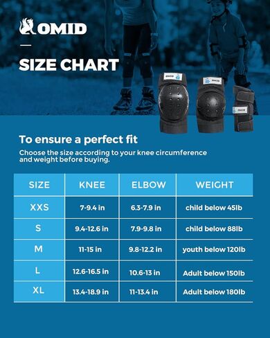 Knee Pads for Kids Adults, Elbow Pads Protective Gear Set with Wrist Guards for Skateboarding, Biking, Roller Skating, Scooter Sports in Kuwait