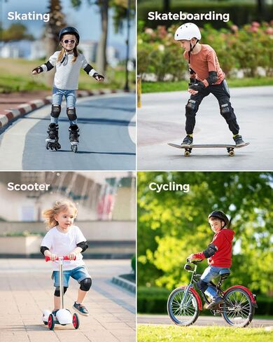 Knee Pads for Kids Adults, Elbow Pads Protective Gear Set with Wrist Guards for Skateboarding, Biking, Roller Skating, Scooter Sports in Kuwait
