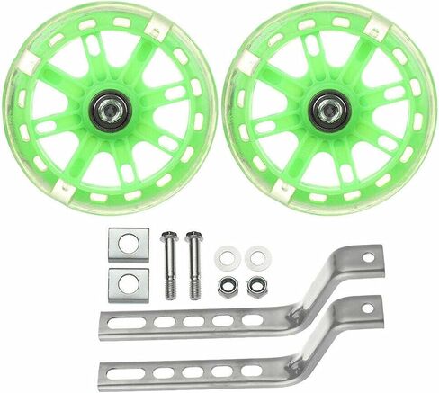 Training Wheels for Kids Bike, 1 Pair LED Flash Mute Bikes Training Wheels Children's Bicycle Adjustable Stabiliser Support Wheels for 12-20 Inch Kids Boy Girls Bikes, Including Components in Saudi Arabia