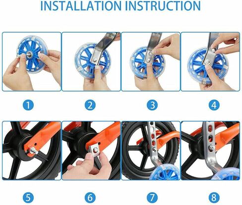 Training Wheels for Kids Bike, 1 Pair LED Flash Mute Bikes Training Wheels Children's Bicycle Adjustable Stabiliser Support Wheels for 12-20 Inch Kids Boy Girls Bikes, Including Components in Saudi Arabia