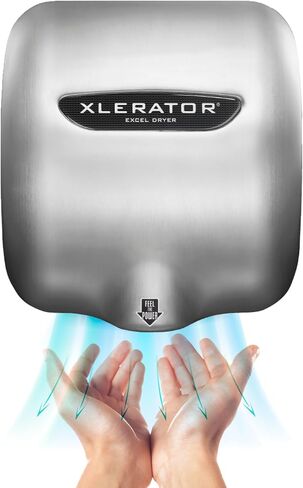 XLERATOR XL-SB Automatic High Speed Hand Dryer with Brushed Stainless Steel Cover and 1.1 Noise Reduction Nozzle, 12.5 A, 110/120 V in Saudi Arabia
