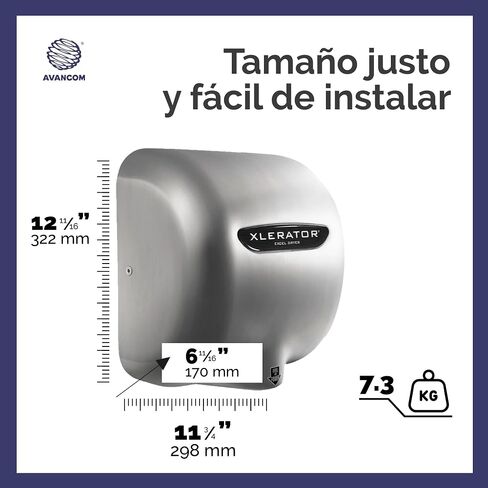 XLERATOR XL-SB Automatic High Speed Hand Dryer with Brushed Stainless Steel Cover and 1.1 Noise Reduction Nozzle, 12.5 A, 110/120 V in Saudi Arabia