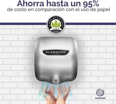 XLERATOR XL-SB Automatic High Speed Hand Dryer with Brushed Stainless Steel Cover and 1.1 Noise Reduction Nozzle, 12.5 A, 110/120 V in Saudi Arabia