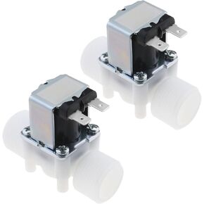 2Pcs 3/4 BSP Normally Closed Electrical Inlet Solenoid Water Valve Electric Solenoid Valve Normally Closed N/C Solenoid Valve for Washing Machine Water Dispenser DC12V