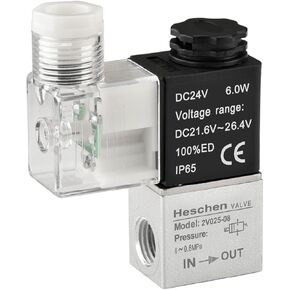 Electrical Pneumatic Solenoid Valve 2V025-08 24VDC PT1/4 2/2 Way Normally Closed