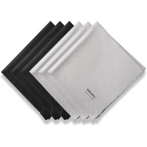 6PCS Large Eyeglass Cleaning Cloths, 12 x12 inches Glasses Cleaner, Individually Wrapped, Premium Microfiber Cleaning Cloth for Glasses, TV, Laptop Screens and Lens, Easier to Grip and Use