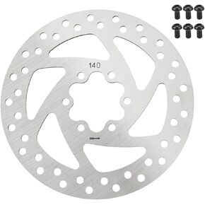 6 Hole Electric Scooter Brake Disk, 140mm Electric Scooter Brake Disk Stainless Steel 6 Hole Brake Disc with 6 Screws for Electric Scooter Modification