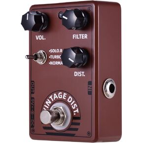 D-11 Vintage Distortion Guitar Effect Pedal with Volume Filter and Distortion Controls True Bypass Design for Electric Guitar