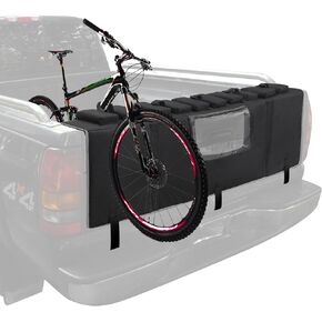 MDSTOP Tailgate Pad for Mountain Bike, Truck Tailgate Bike Pad with Reflective Strips,Tool Pockets, Backup Camera Opening, MTB Tailgate Pad Carries Up to 5 Bikes, E-Bikes, BMX&Road Bikes (Black, L)