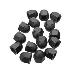 MroMax Acorn Hex Cap Nuts M8 Dome Cap Head Nuts Nylon Hexagon Decorative Crown Cap Locknuts Fasteners for Screws Bolts Black Tone 20Pcs