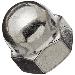 18-8 Stainless Steel Acorn Nut, Grade 2, Right Hand Threads, 1/2"-20 Threads (Pack of 5)