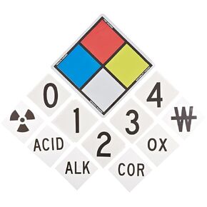 SmartSign NFPA Adhesive Label Kit (Placard, Digits & Symbols) | 8.5" Tall (Tip-to-Tip) Diamond Laminated Vinyl, 6" x 6"