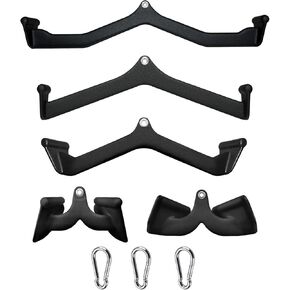 LAT Pulldown Attachments, LAT Bar Cable Machine Attachment,T-bar V-bar, LAT Pull Down Bars, Back Tricep Bar Strength Training Handle for Home Gym Fitness (5 PIECES)