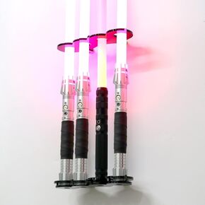 Lightsaber Wall Mount Lightsaber Stand Sword shelf Suitable for Lightsaber Stand Lightsaber Display Swords Light Saber Sword Wall Bracket (Black 4 holes)