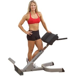 Body-Solid (GHYP345) 45 Degree Hyperextension Bench - Adjustable Back & Abdominal Exercise Machine with Thick Support Pads for Home and Commercial Gym