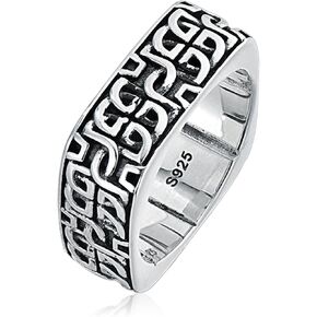 ATUP Vintage 925 Sterling Silver Rings for Men Boys Biker Ring Hippie Rings Retro Jewelry for Him Comfort Fit 7-13