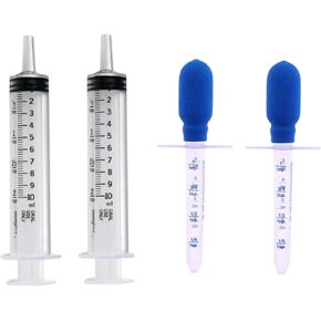 Graduated Oral Syringe 10 ml & Medicine Dropper 5 ml for Infants, Toddlers and Administer Food & Medicine to Your Small Pets