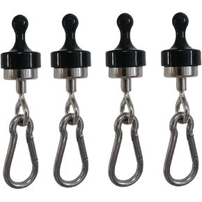 Camping tent magnets,Canopy Magnetic Hooks with Stainless steel Carabiner for Camping,Cruise Hanging,Tent magnets hooks with Stainless steel spring Snaps,Suitable Camping Hiking Traveling, 4 Pack