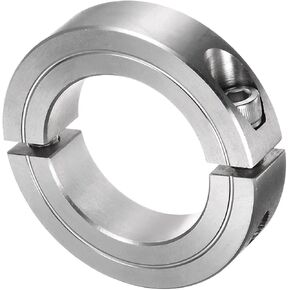 uxcell Double Split Clamp-On Shaft Collar for 1-1/2" Shaft, Two-Piece Clamping Collar, 2-3/8" OD, 9/16" Width, 304 Stainless Steel Axle Collar Clamp, Set Screw Style