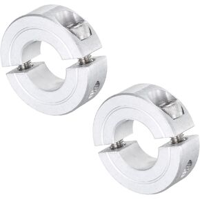 uxcell 2pcs Double Split Clamp-On Shaft Collar for 5/8" Shaft, Two-Piece Clamping Collar, 1-5/16" OD, 7/16" Thickness, Aluminum Alloy Set Screw Split Collar Clamp