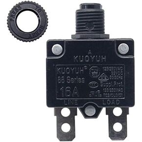Circuit Breaker Thermal Overload Circuit Breaker 88 Series 16A 32V DC 125/250VAC 50/60Hz Push Button Circuit Breaker Reset Boot Switch and Waterproof Button Transparent Cap