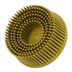 Acouto 2 Inch Bristle Disc, Grit Abrasive Bristle Shank Attachment Disc Wheel for Remove Burr Rust Coatings on Metal (Yellow)