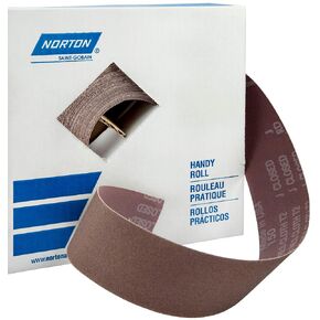 Norton Metalite Cloth Backed Sandpaper Roll, 80 Grit Sandpaper, Woodworking and Automotive Sandpaper, 2 Inches Wide, Continuous Roll of 50 Yards